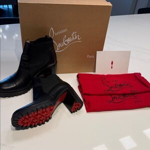 Christian Louboutin Black Marchacroche 70 Calf Ankle Boots